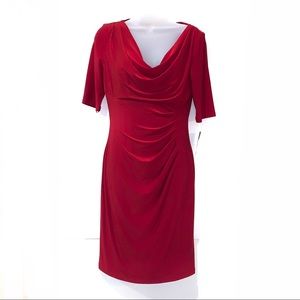 NWT Lauren Ralph Lauren cowl neck jersey dress